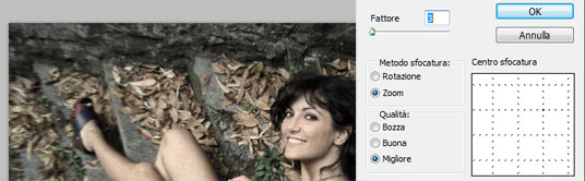 sfocatura laterale, invecchiamento photoshop